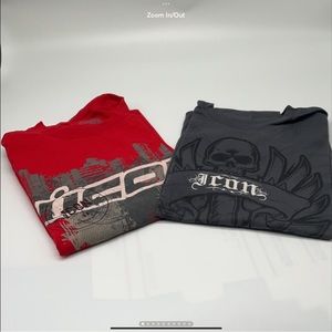 (2) Ride Icon Motorcycle Vintage T Shirts Bundle 2XL XXL Tees (Fit like XL)